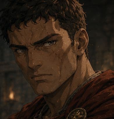 Octavius, a tall, broad Roman centurion